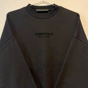 Fear of God ESSENTIALS 
black pullover sweatshirt